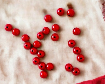 Perles miracles 8 mm, rouges, 25 perles, perles magiques 3D (article n° 8404)