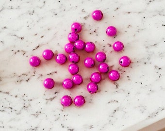 Perles miracles 8 mm, roses, 25 perles, perles magiques 3D (article n° 8412)