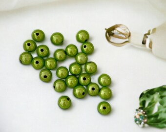 Perles miracles 8 mm, vert pomme, 25 perles, perles magiques 3D (article n° 8415)