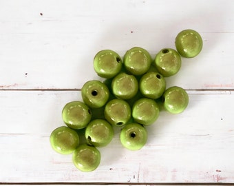 Perlas milagrosas 12 mm, verde manzana, 15 cuentas, cuentas mágicas 3D (N.º de artículo 12615)