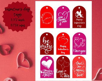 Valentine’s Day tag printable, Valentine’s Day favor tags, Valentine’s Day Gift Labels, Valentine postcard