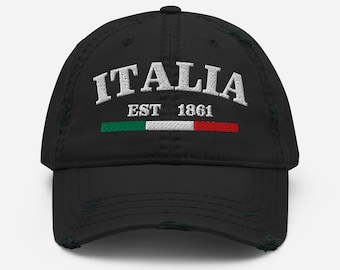 Italia – Premium ** Distressed ** Dad Hat – Vintage Cap EST 1861 aus Frankreich