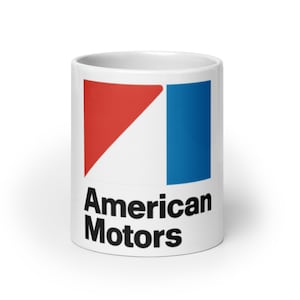 AMC – American Motors Corporation White Glossy Mug – Classic Auto Heritage Drinkware