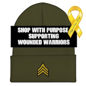 Sergeant Army Badge - Premium Embroidered Beanie - Military - Armed Forces