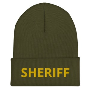 Sheriff - Premium Cuffed Beanie - Geschenk für Strafverfolgungsoffiziere - veteranischer Hilfshut