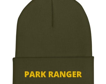 Gorro de guardabosques premium con puños y diseño bordado de patrulla al aire libre