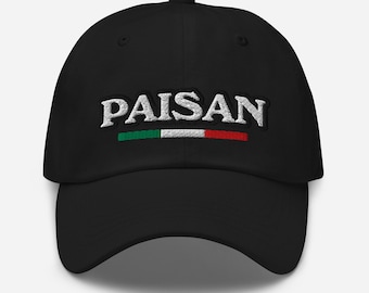 Paisan - Premium Dad Hat - Italian Themed Embroidered Hat, Funny Italian Saying Hat