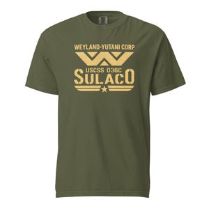 Sulaco Crew Shirt – Garment-Dyed Heavyweight T-Shirt – Weyland-Yutani Corp USCSS 036C Uniform Tee
