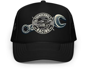 Gorra de camionero de espuma premium Thunderbolt Racing - Muscle Car clásico