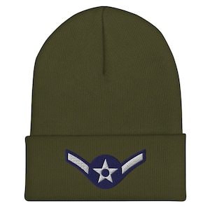 Airman Air Force Badge - Premium Cuffed Beanie - Military