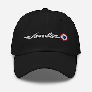 Javelin Hat – Premium Embroidered Dad Cap – AMC AMX American Motors Corporation Logo