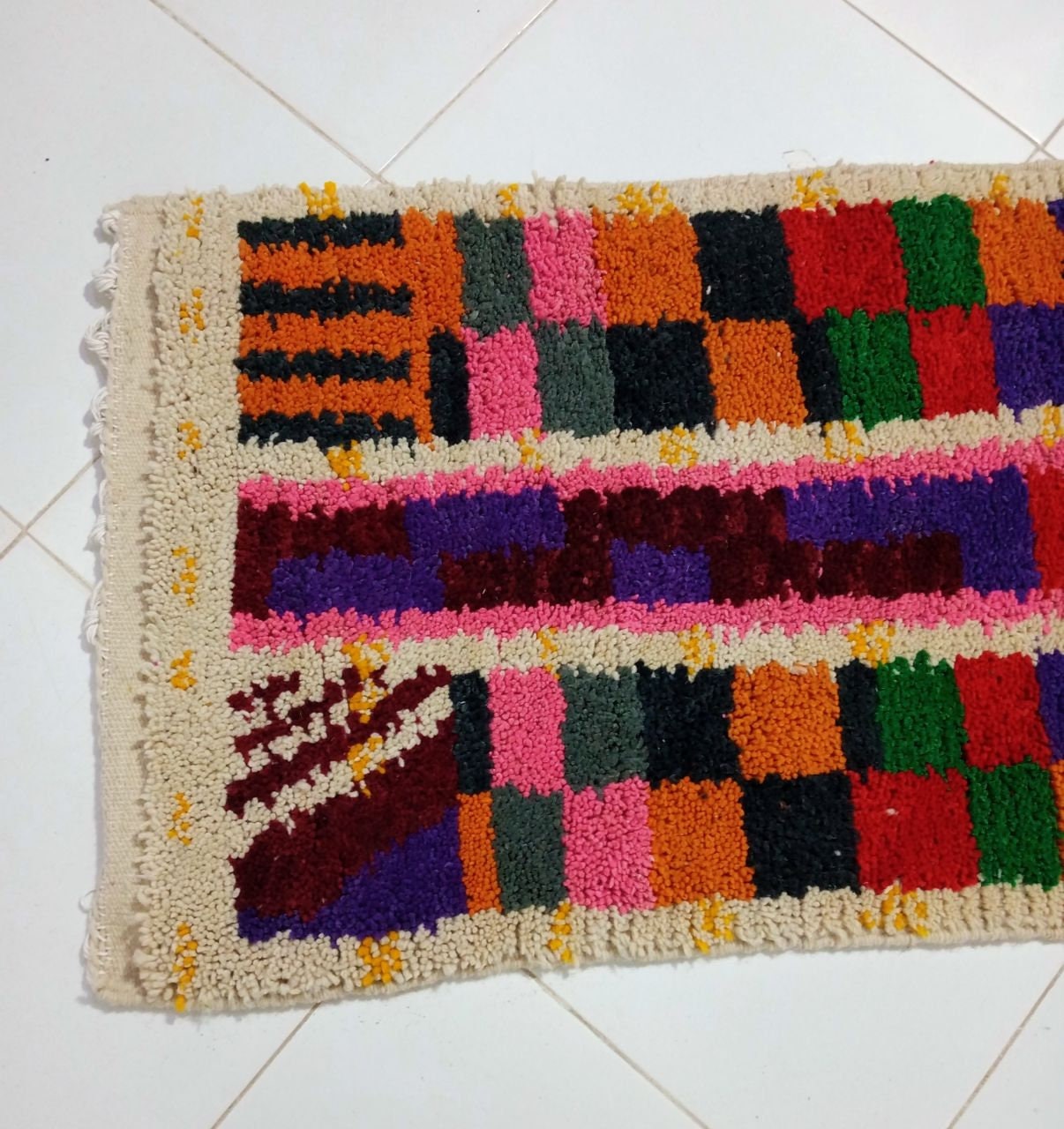 Christian Cross Decor Colourful Rug, Sisal Rug,9x12 Rug, Area Rug 9x12