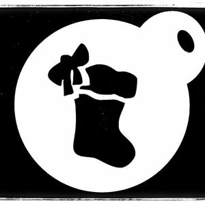 0052 Santa Socks Cake Stencil For Coffee Reusable Mylar 190GSM Gift Cake Craft Duster Tattoo Mug Face Painting Airbrush Spray Paint Template