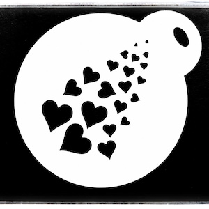 0082 Hearts Cake Stencil For Coffee Reusable Mylar 190GSM Gift Cake Craft Duster Tattoo Mug Face Painting Airbrush Spray Paint Template