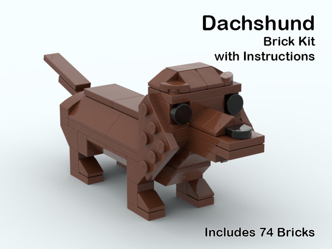 New Lego Animal Dash Hound Pet Black Mini Doll Minifigure Dachshund Wiener  Dog