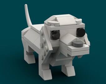Kit De Briques Teckel Saint-Valentin 2026 – Figurine 3D à Assembler, Chiot Avec Pull Cœur Et Rose, Modèle De Collection Pour Adultes Et Amoureux Des Chiens