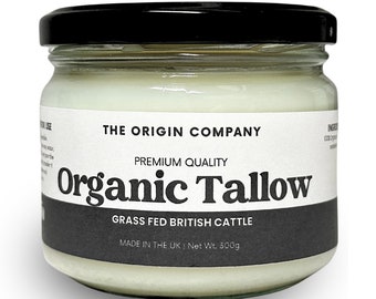 300gram Premium Organic Grass-fed Beef Tallow Tub
