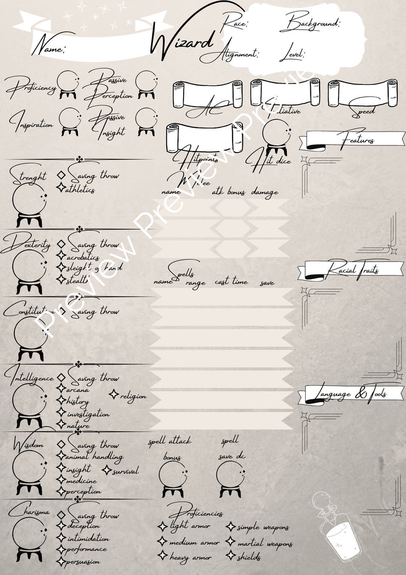Dnd 5e Wizard Printable Character Sheet Etsy Australia dnd-5e-wizard-printable-character-sheet-etsy-australia