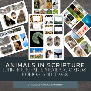 Faith Junk Journal Ephemera: Scripture Animals (Digital Download)