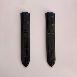 Genuine Cow Leather Watch Strap Band 20mm  (Crocodile Grained)