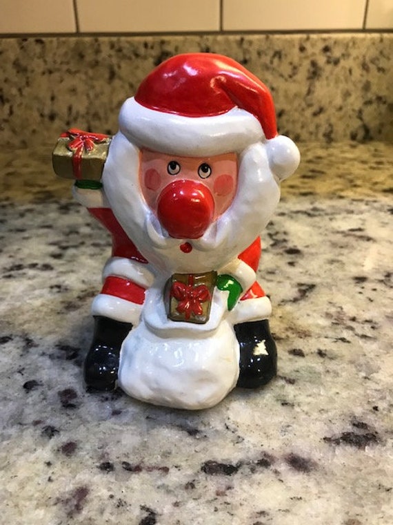 アンティークサンタクロース Vintage Christmas Santa Claus 4.5 X 3.25 X 3.5 Inch Hand Made