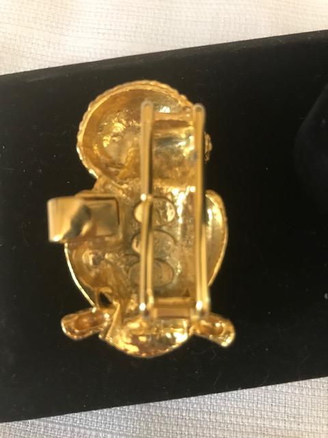 Vintage Signed 1975 MIMI Gold Tone OWL Figural Belt Buckle  display picture 1