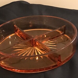 Vintage AMBER Glass Relish Dish, Serving Dish, Vintage Glass, Collectible glass