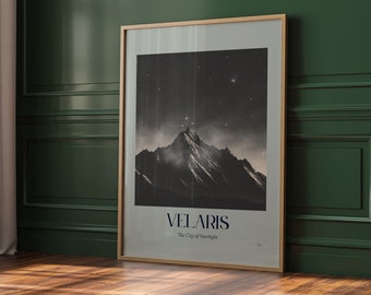ACOTAR Print Velaris ACOMAF ACOTAR Graphic Print Contemporary Mountain Gray Moody Wall Decor Mindful Wall Art SJMass |  Nina Makes Graphics