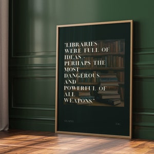TOG Print Aelin/Celaena quote Library ACOTAR Sarah J Mass Graphic Print Contemporary Wall Decor Green | Nina Makes Graphics