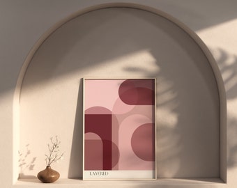 Boho PINK Wall Art Abstract Boho Digital Download Wall Print PINK Modern |Nina Makes Graphics