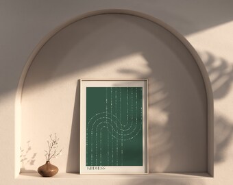 Boho GREEN Arc Wall Art Abstract Arc Boho Digital Download Line Art Wall GREEN pink Modern Large Printable Art |Nina Makes Graphics