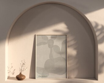 Boho Wall Art Abstract Boho Digital Print Download Wall Print Gray Boho Modern Large Printable Art |Nina Makes Graphics
