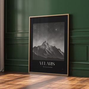 ACOTAR Print Velaris ACOMAF ACOTAR Graphic Print Contemporary Mountain Black Moody Wall Decor Mindful Wall Art SJMass |  Nina Makes Graphics