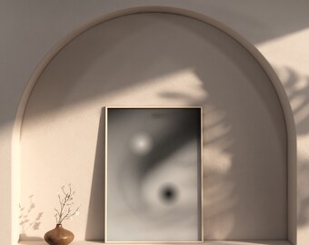 Moody Yin and Yang Print Black and White Art Witch Modern Wall Art Contemporary | Nina Makes Graphics