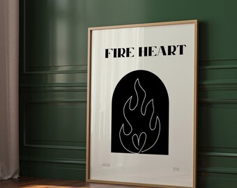 TOG Print Aelin quote Fire Heart ACOTAR Sarah J Mass Graphic Print Contemporary Wall Decor Black | Nina Makes Graphics
