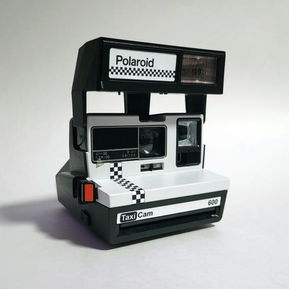 Taxi Cam White Custom Polaroid 600 Camera W/ Close up Lens UK