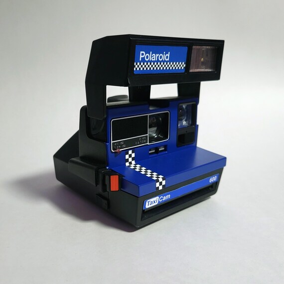 Taxi Cam Blue Custom Polaroid 600 Camera W/ Close up Lens UK
