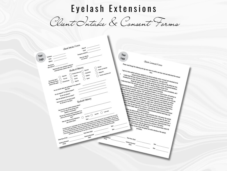 Eyelash Extension Forms Editable Consent and Intake Forms Template Etsy