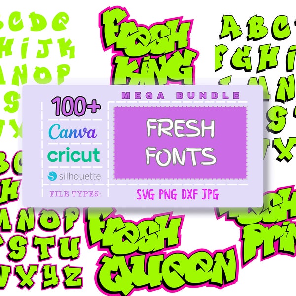 Fresh Prince Files Bundle, Fresh Prince Fonts SVG, African,Fresh Prince Cricut, Fresh Prince Clipart, Fresh Prince Alphabet, Green Fonts