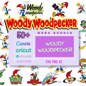 Woody Woodpecker Svg Bundle, Svg - Png - Ai Bundle, Cartoon bundle