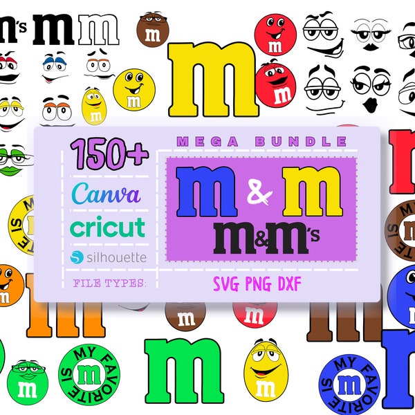 M&amp;m Face Svg - Etsy