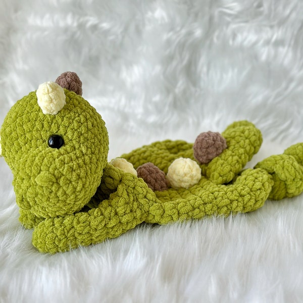 MOTIF dinosaure au crochet, modèle câlin au crochet, dino lovey, modèle poupée de chiffon, modèles jouets Lovey, joli modèle au crochet, modèle amigurumi