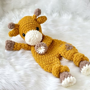 Giraffe lovey crochet pattern,  Crochet Animal, Crochet Snuggler, Giraffe Amigurumi Pattern, Crochet Giraffe Snuggler, Newborn Lovey Pattern