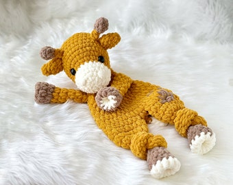 Giraffe lovey crochet pattern,  Crochet Animal, Crochet Snuggler, Giraffe Amigurumi Pattern, Crochet Giraffe Snuggler, Newborn Lovey Pattern