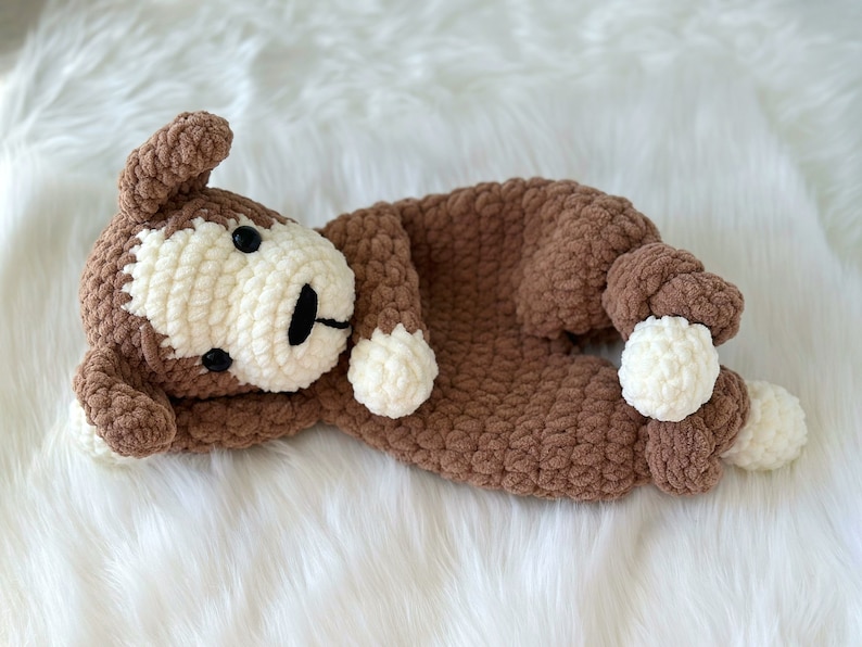 PUPPY Lovey Crochet Pattern, Crochet Dog PATTERN, Crochet Dog Snuggler, Lovey toy patterns, PDF Easy Crochet Pattern, English Only image 1