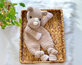 Crochet Snuggler, Rhino Lovey Pattern, Rhino pattern tutorial, Amigurumi pattern, Crochet pattern animal, Cute Crochet Pattern, Cuddly Rhino