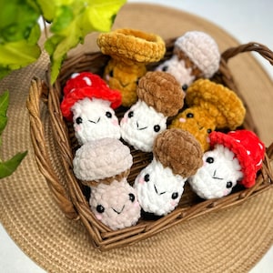 No Sew Mushroom Crochet Pattern, No Sew Amigurumi, Crochet Plushie Pattern,  Chunky Mushroom