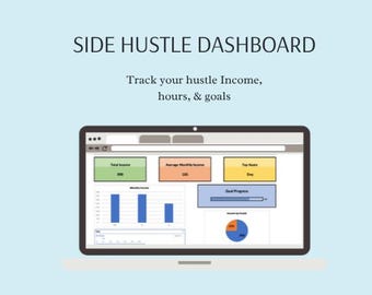 Paquete de panel de finanzas personales y actividades extra (Excel + Hojas de cálculo de Google): Seguimiento de presupuesto e ingresos para emprendedores individuales