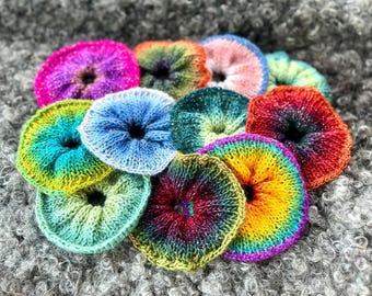 Scrunchies, Package of 3, Large knitted scrunchies, Soft hair ties.