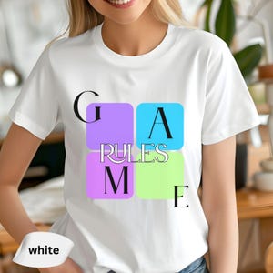 Gaming Women Cute Shirt, Birthday gaming gifts for girls, Women Cool Trendy Gaming Printed Shirt, Gaming Rules Funny Tshirt, Video Gamer Tee
